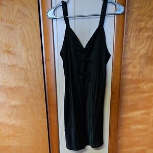 Elegant Black Chemise With Bows